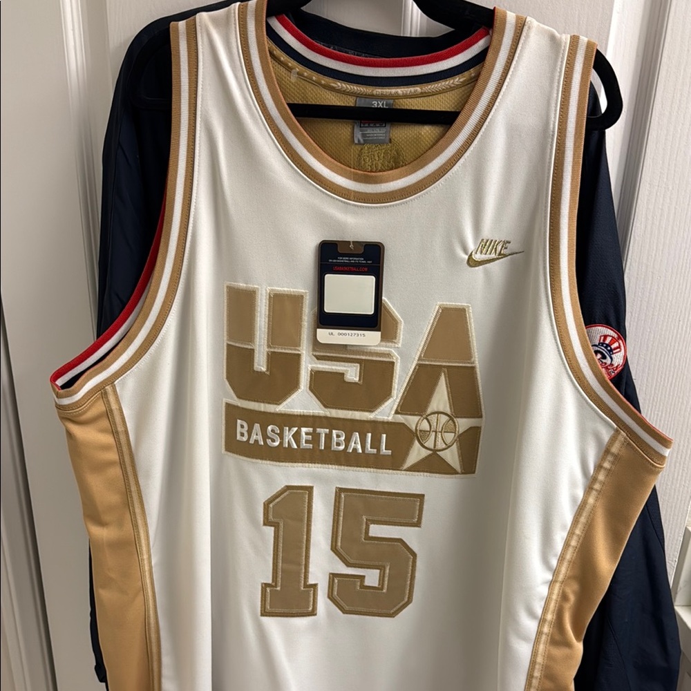 Nike Gold and White USA Basketball Jersey